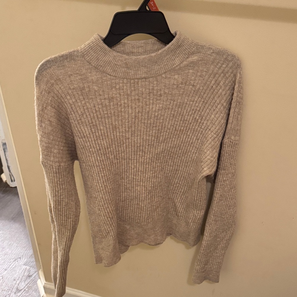 Club Monaco Ribbed Knit Turtleneck Sweater - Cream